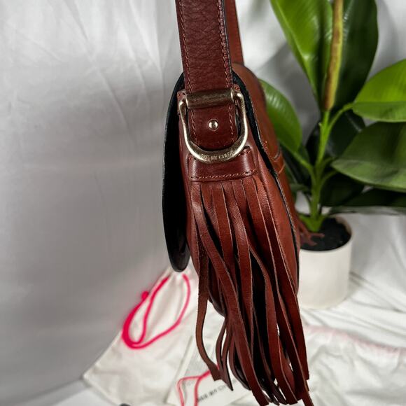 SEE BY CHLOE Brown Leather Fringe Crossbody Bag Gold Hardware - Picture 5 of 14